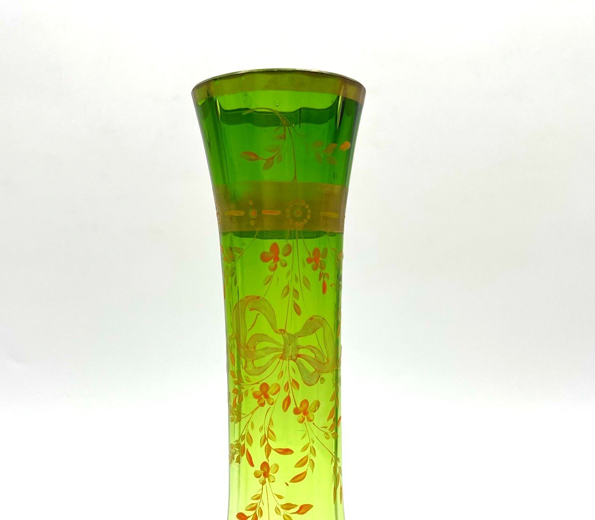 Vase Soliflore En Verre Emaillé, Moser Karlsbad -photo-3