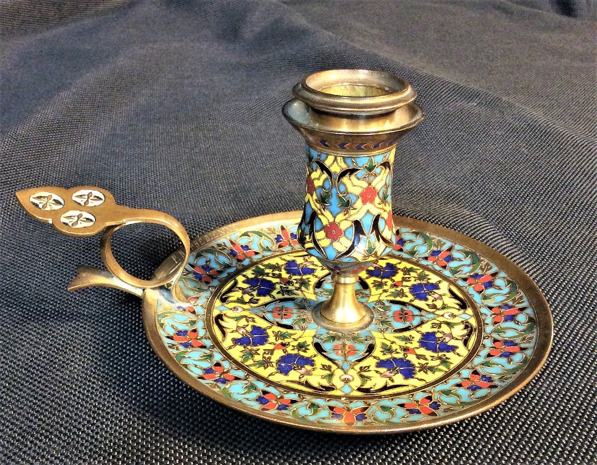 Remise 25% - Discountcandlestick  Bronze And Enamels -  F. Barbedienne - XIXth -photo-3