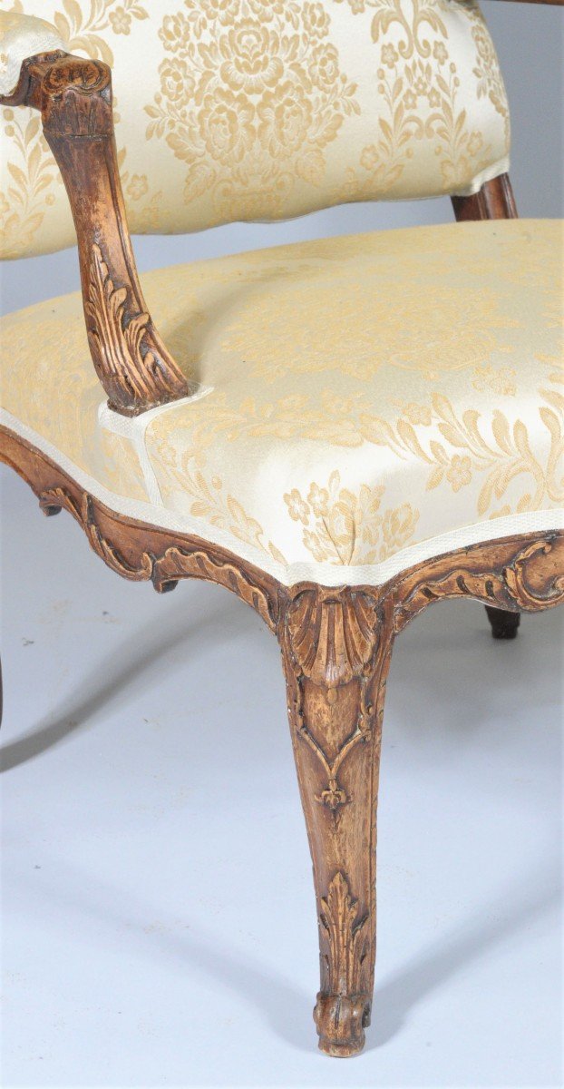 Estampillé Cresson L' Ainé - Rare Fauteuil Régence A Dossier Plat - Début 18ème -photo-1