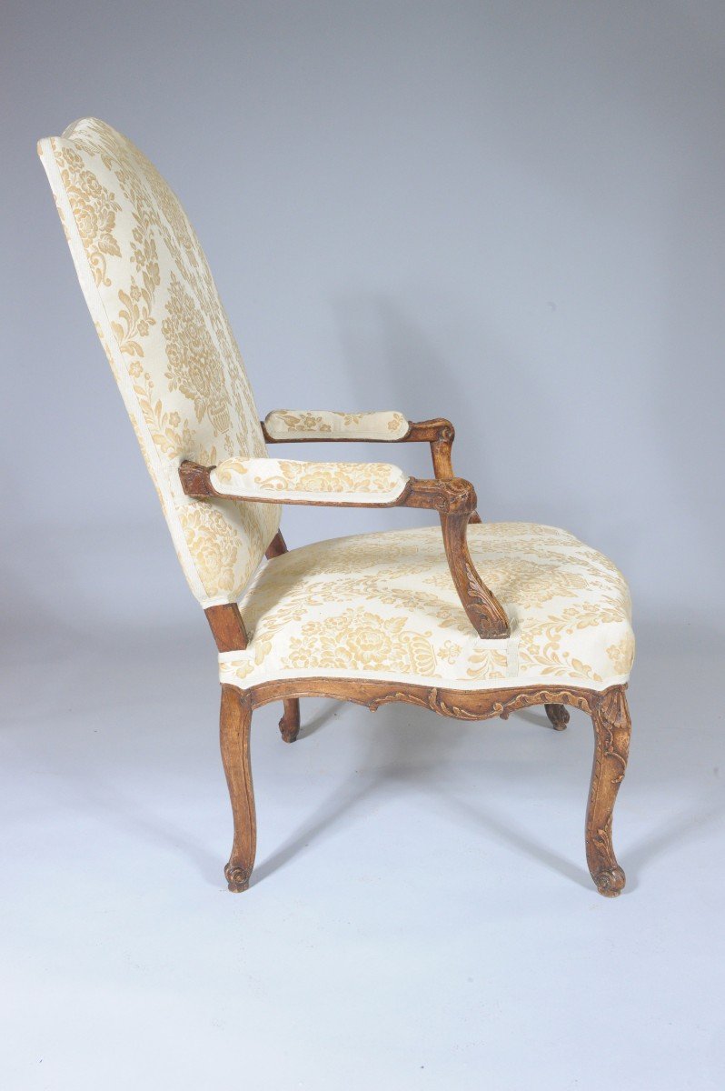 Estampillé Cresson L' Ainé - Rare Fauteuil Régence A Dossier Plat - Début 18ème -photo-2