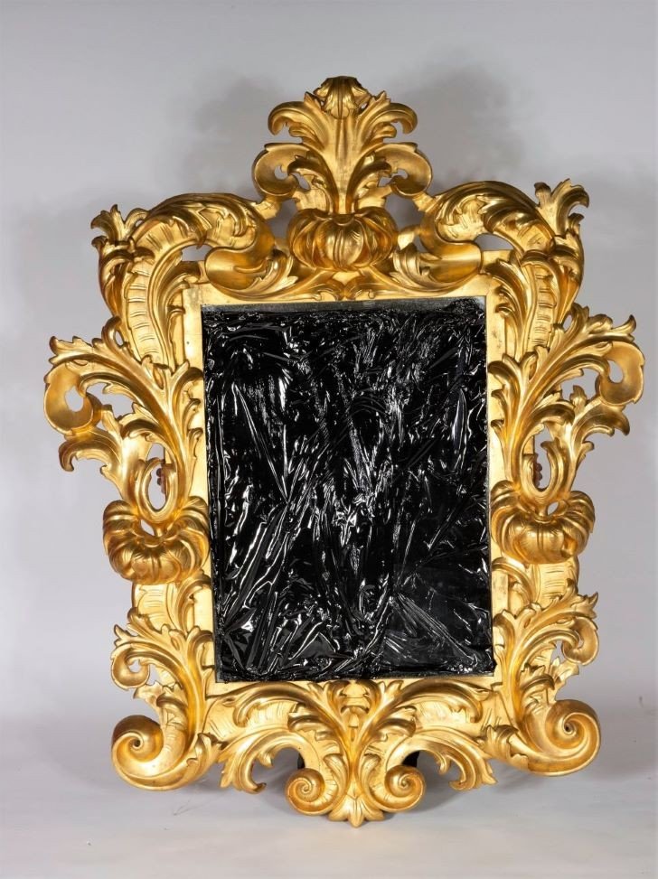 Beau Miroir Italien En Bois Doré - Epoque XIXème-photo-2