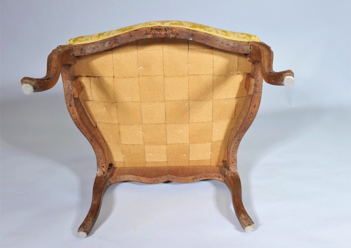 25% Discount  -  Stamped Nogaret A Lyon - Armchair With Flat Backrest - 18th-photo-4