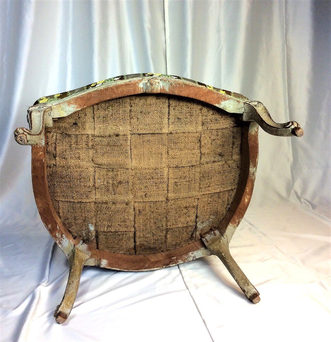  REMISE de 20\% - Estampille E. Meunier - Bergère En Bois Laqué  - XVIIIème-photo-6