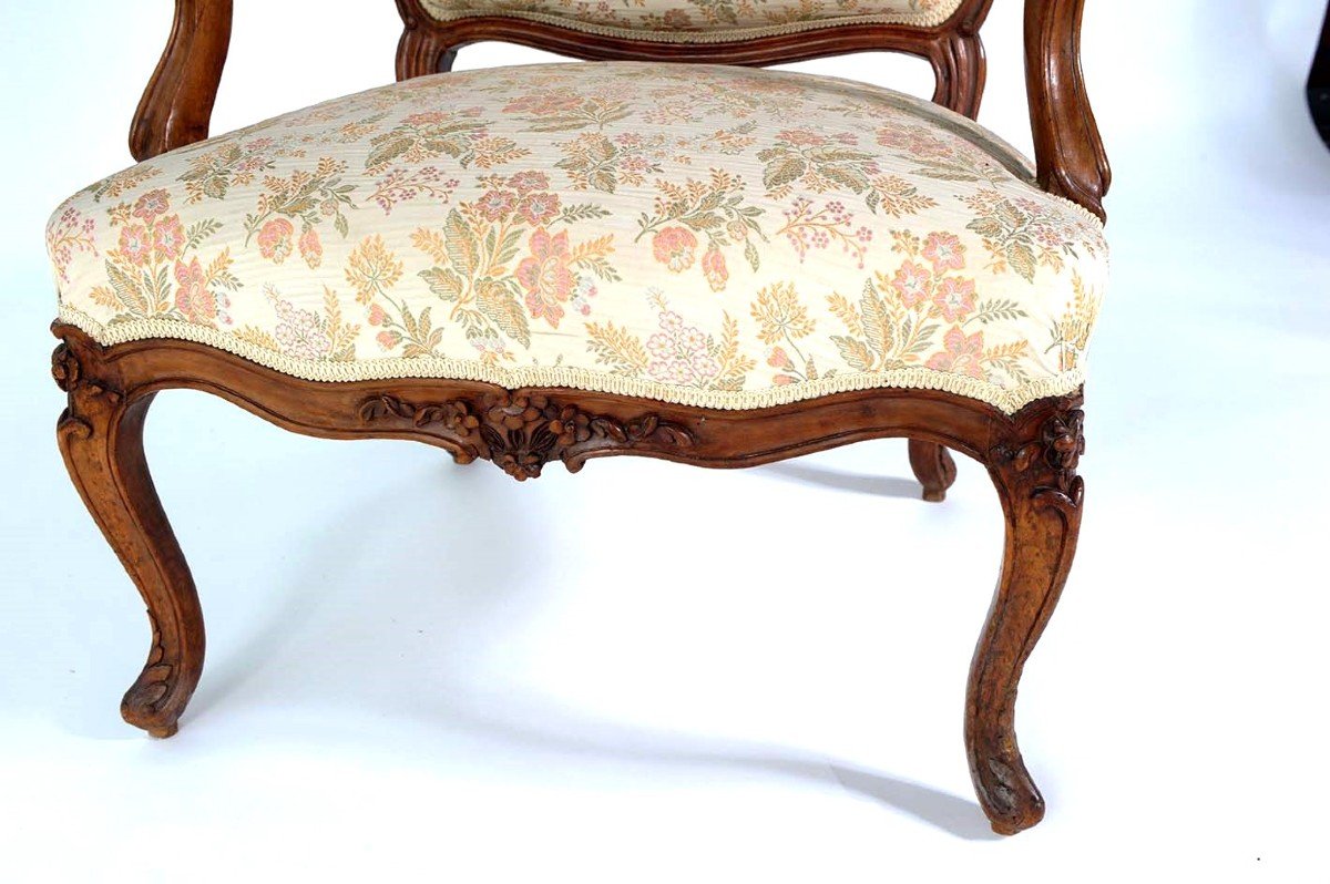 Estampillé " I Gourdin" - Beau Fauteuil A La Reine - XVIIIème-photo-3