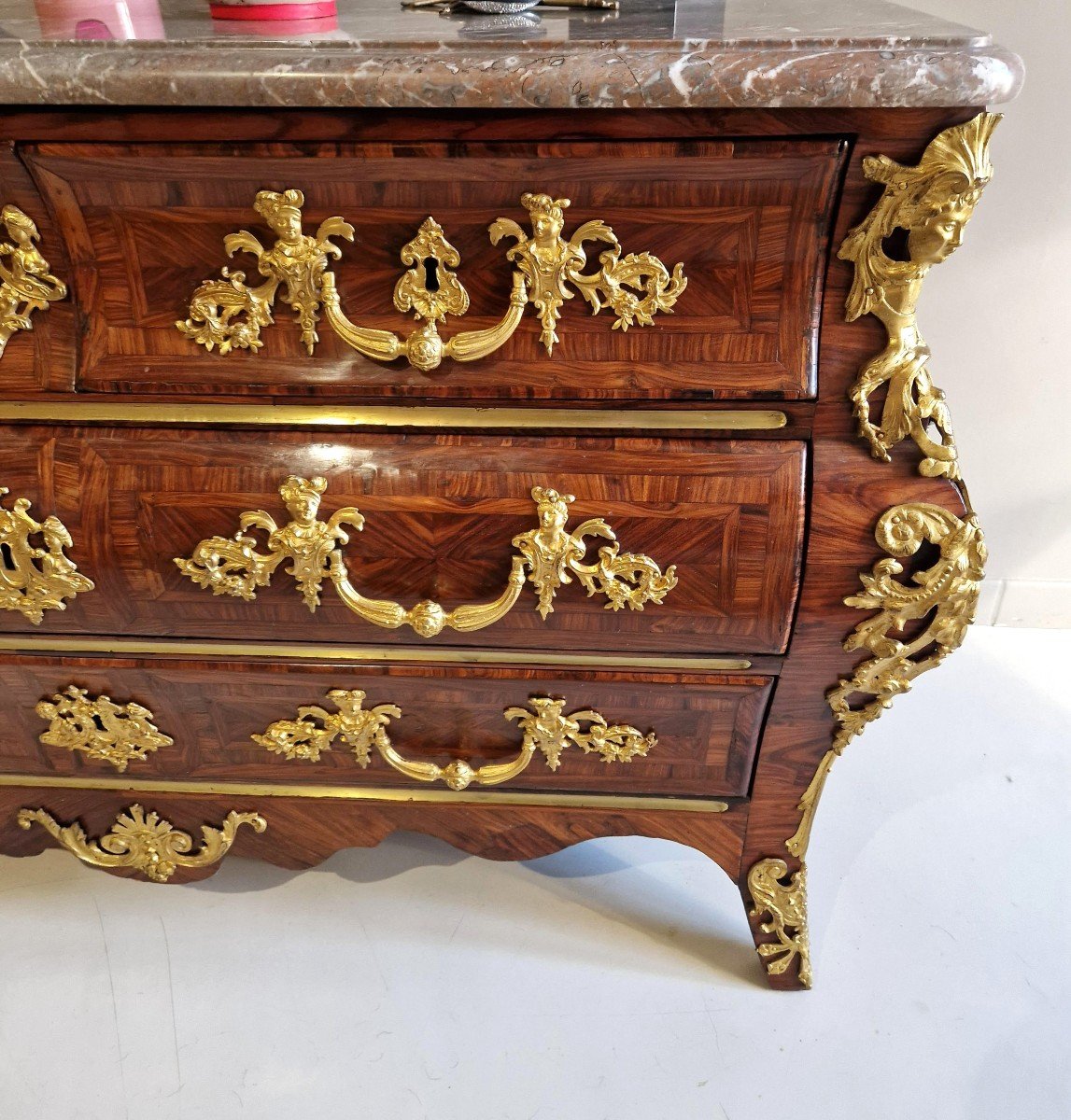 Tomb Commode Strongly Curved In Violet Wood - Early Regency-photo-4
