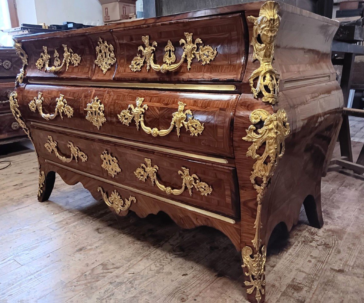 Tomb Commode Strongly Curved In Violet Wood - Early Regency-photo-6