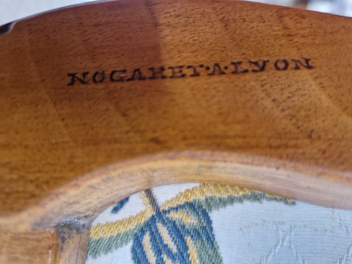 Stamped "nogaret A Lyon" – Pair Of Armchairs In Natural Wood – Louis XV Period-photo-5