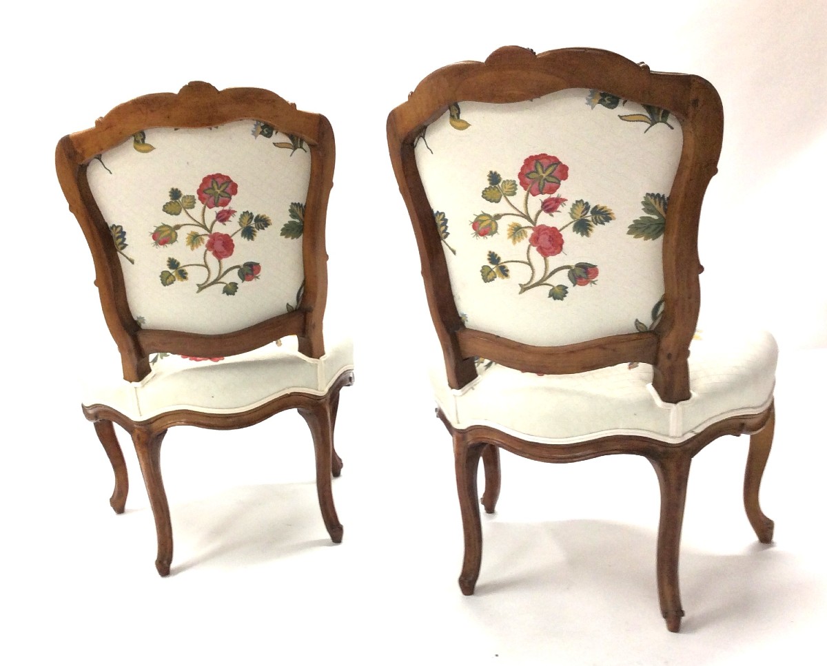 Stamped "nogaret A Lyon" – Pair Of Armchairs In Natural Wood – Louis XV Period-photo-7