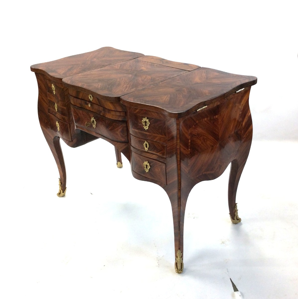 Estampillée HANSEN - Coiffeuse Louis XV en bois de violette - Epoque XVIII-photo-4