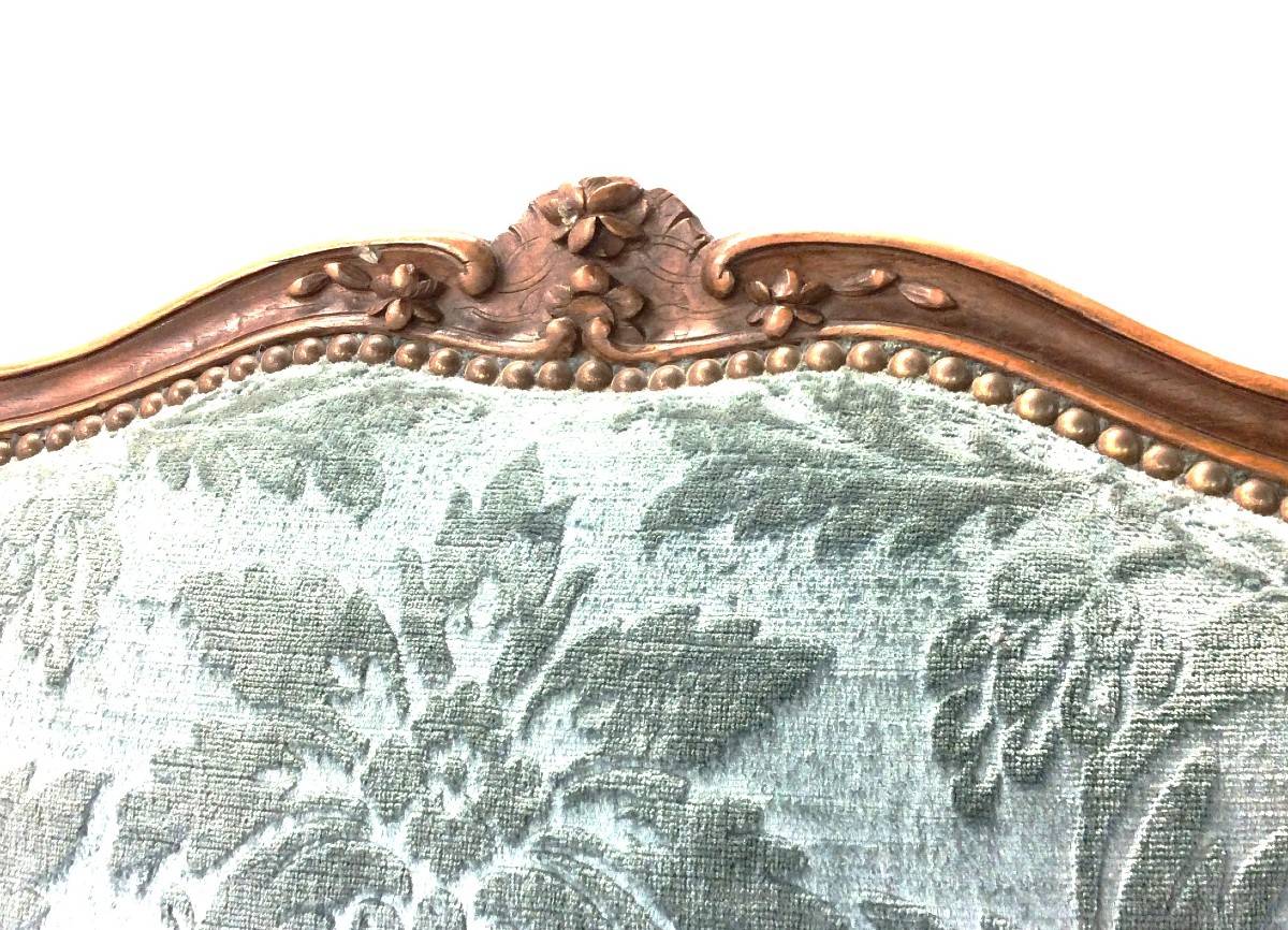 Estampillée BURGAT – Bergère En Bois De Hêtre Sculpté Et Mouluré – Epoque Louis XV-photo-1