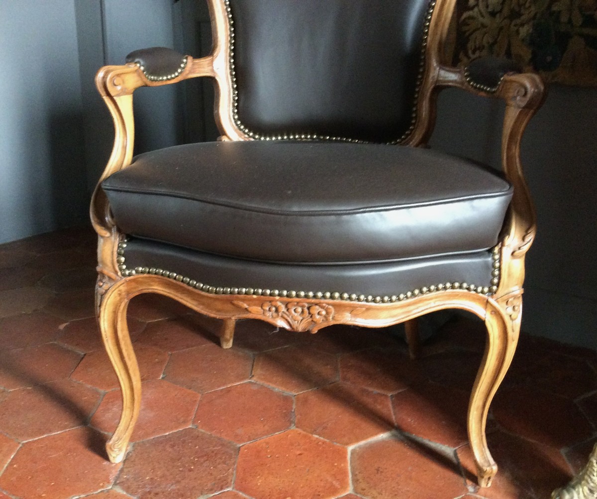 Nogaret (attributed) - Pair Of Cabriolet Armchairs – Louis XV Period-photo-2