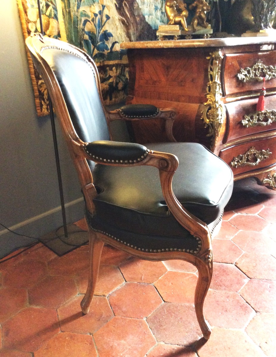 Nogaret (attributed) - Pair Of Cabriolet Armchairs – Louis XV Period-photo-4