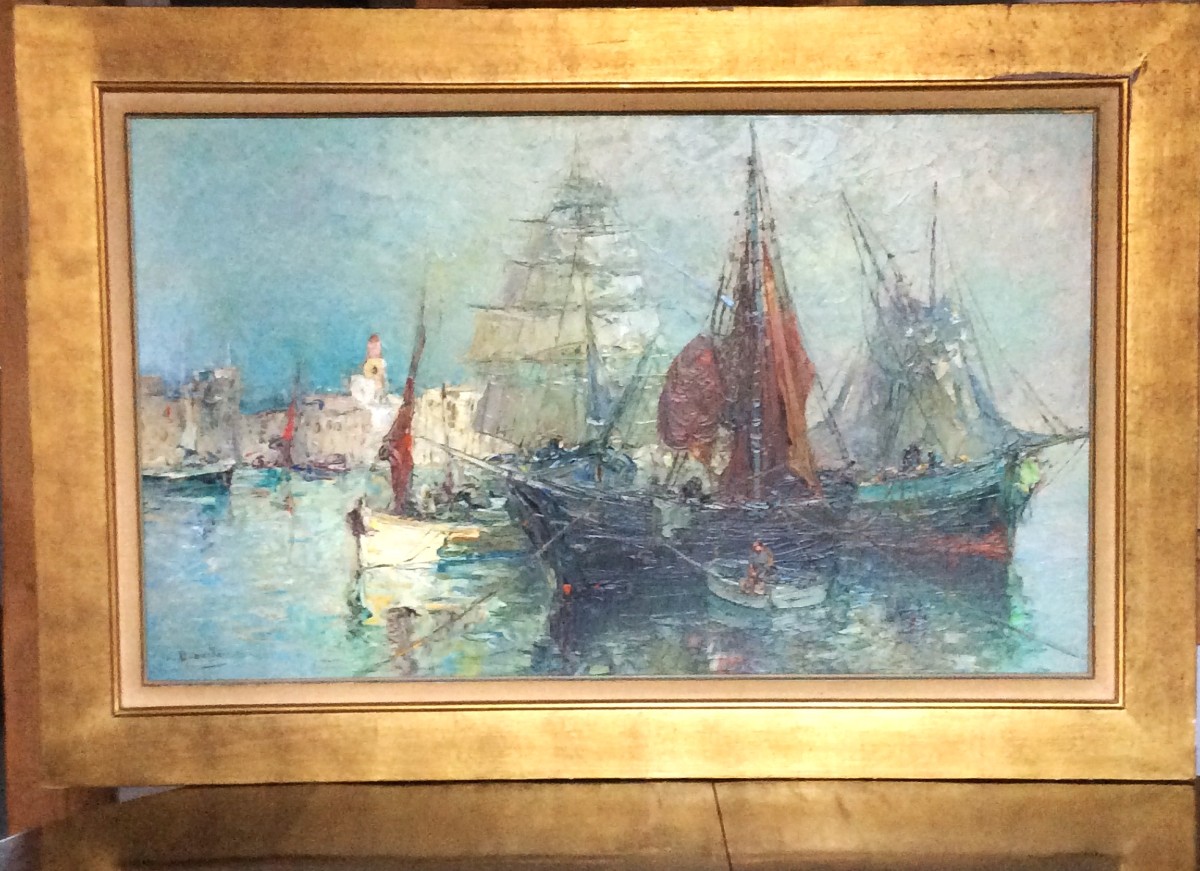 Cakes In The Port - Oil By A. Demarta XXth-photo-2