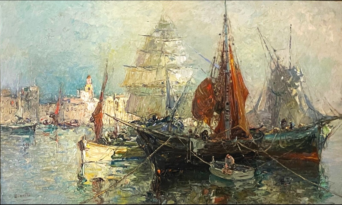 Cakes In The Port - Oil By A. Demarta XXth-photo-1