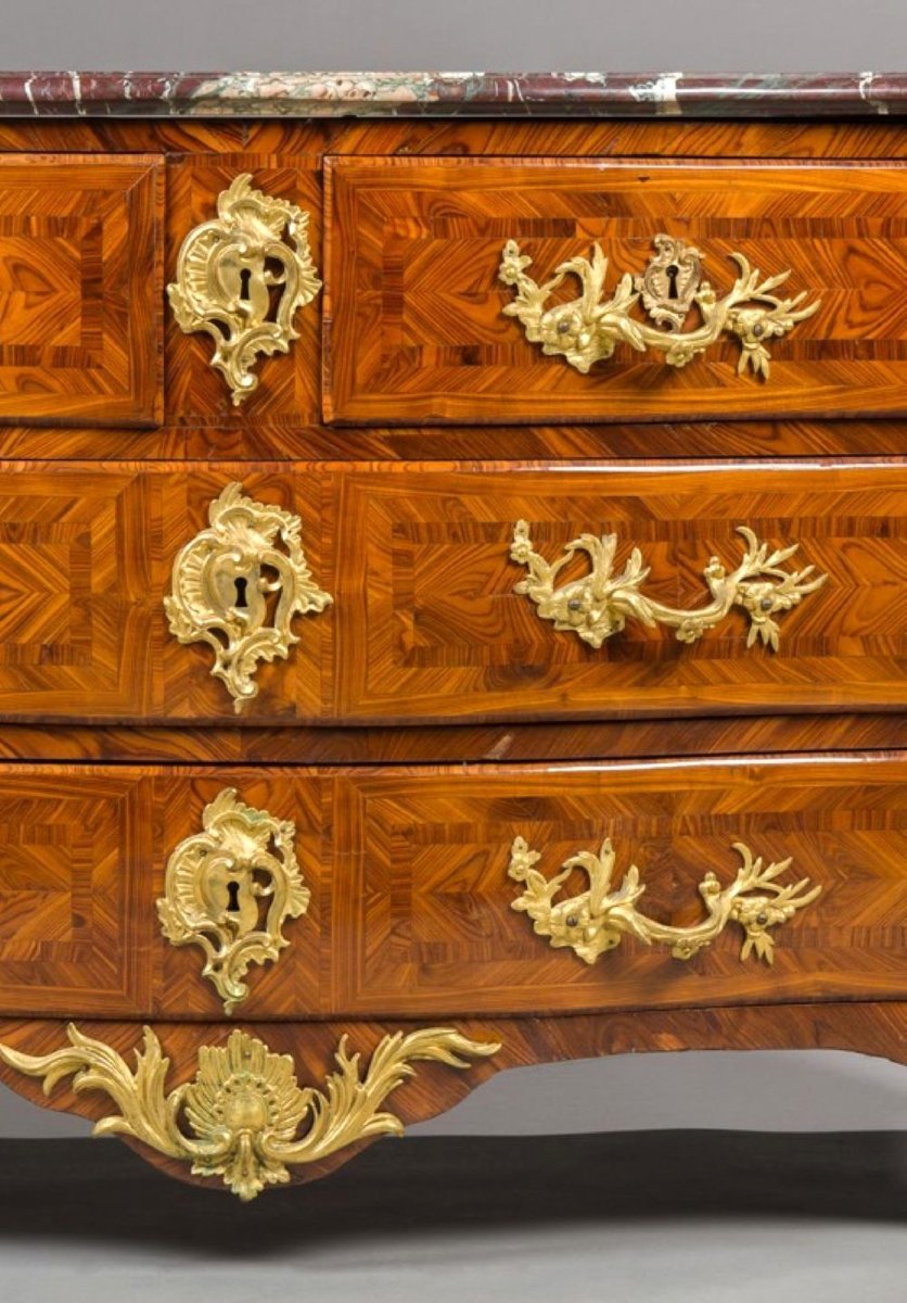Stamped  E.  Doirat – Regency Chest Of Drawers With Central Projecting Panel – Regency Period-photo-3