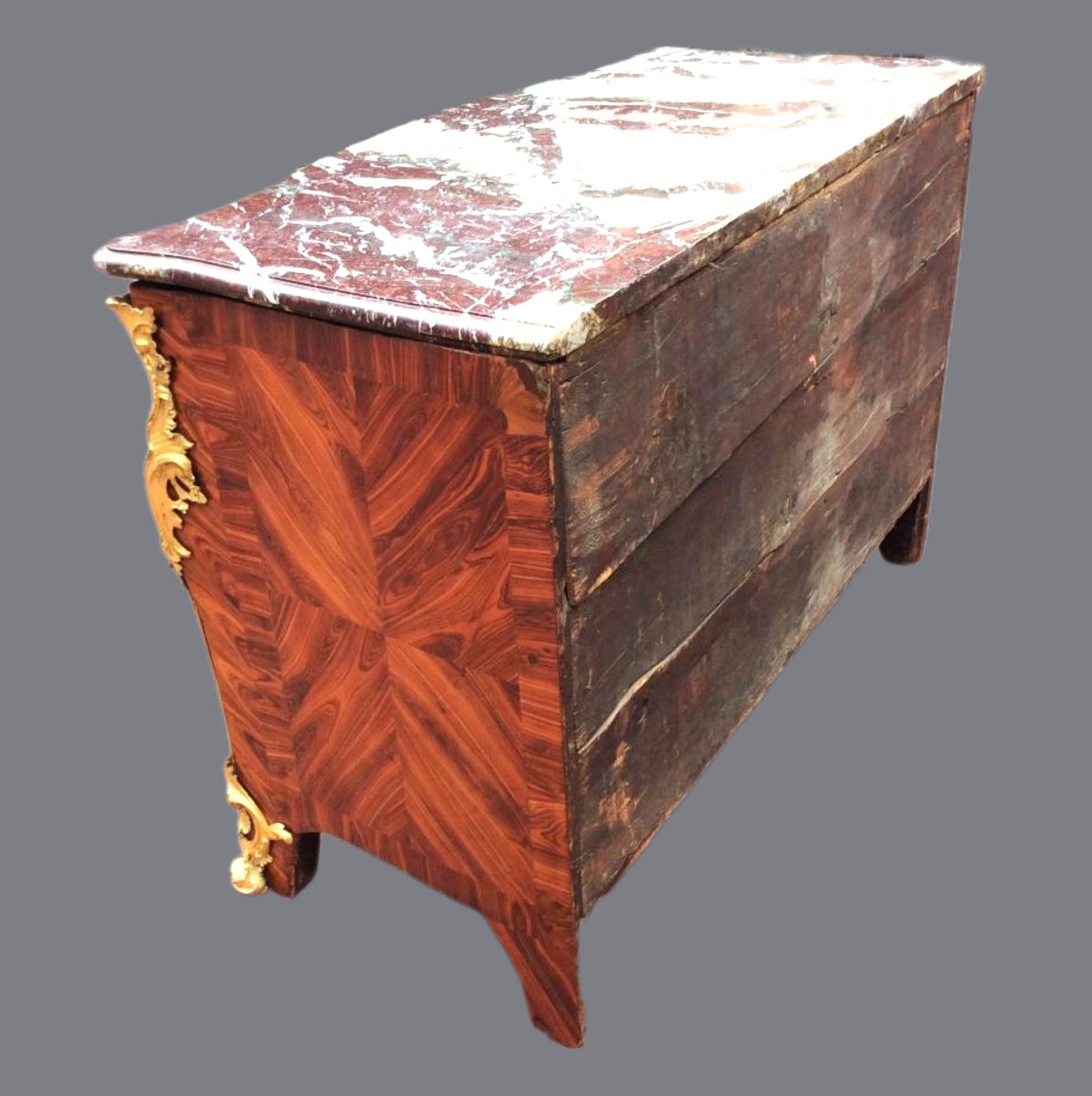 Stamped  E.  Doirat – Regency Chest Of Drawers With Central Projecting Panel – Regency Period-photo-6