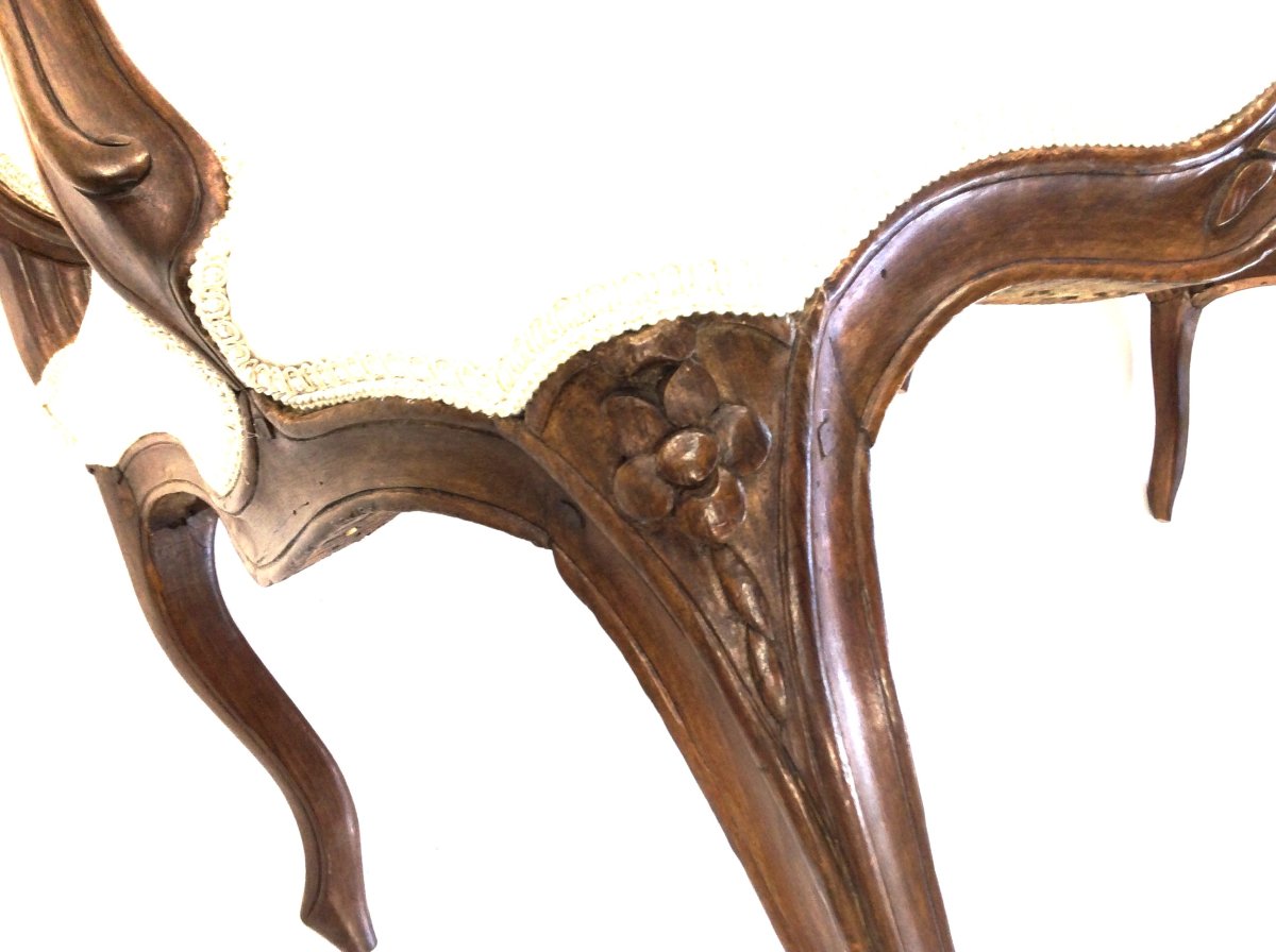 Stamped "avisse" - Pair Of Louis XV Armchairs In Walnut - Louis XV Period-photo-1