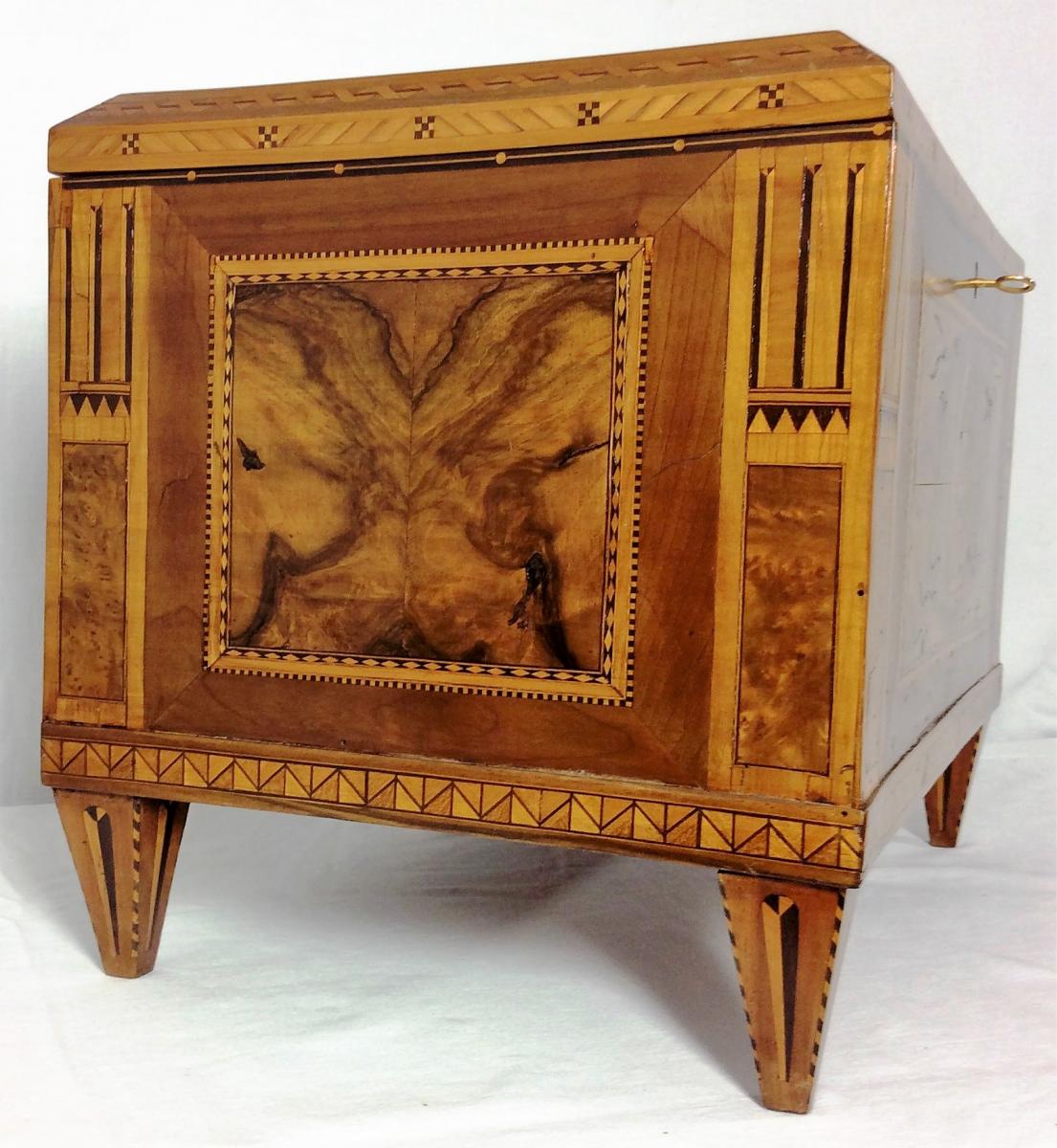 25\%  DE REMISE  -  Coffret En Marqueterie De Bois Fruitier, 18ème Siècle-photo-3