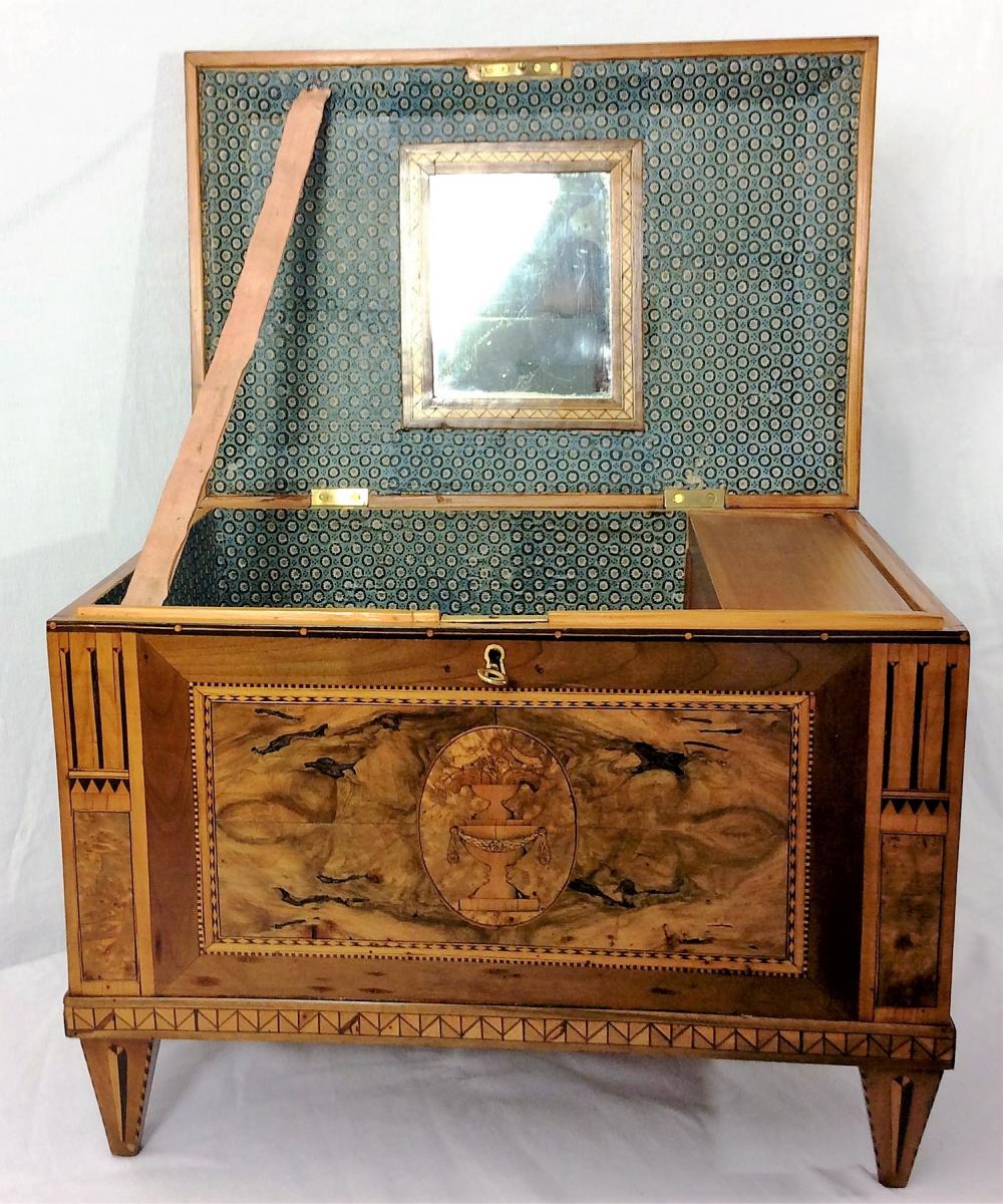   From 26.09 To 16.10: 20% Discount  - Large Box In Marquetry Of Fruit Wood, 18th Century-photo-2