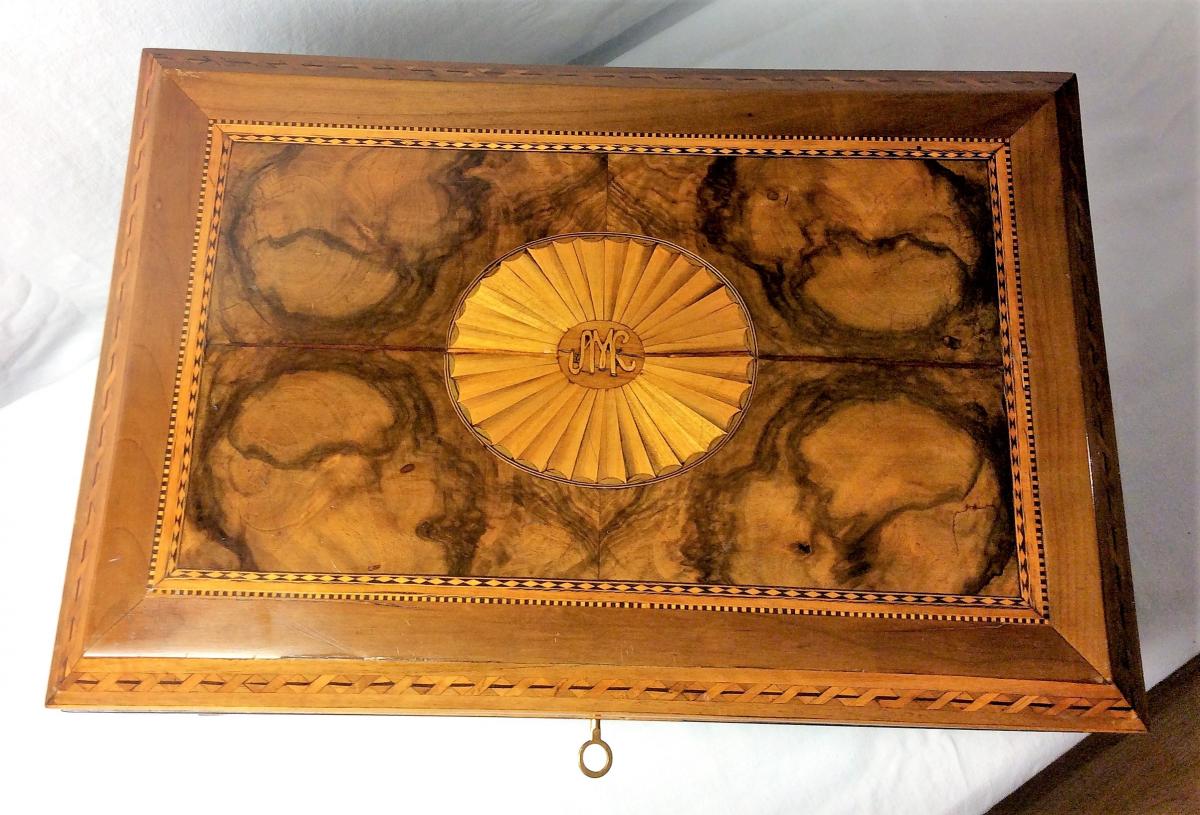   From 26.09 To 16.10: 20% Discount  - Large Box In Marquetry Of Fruit Wood, 18th Century-photo-4