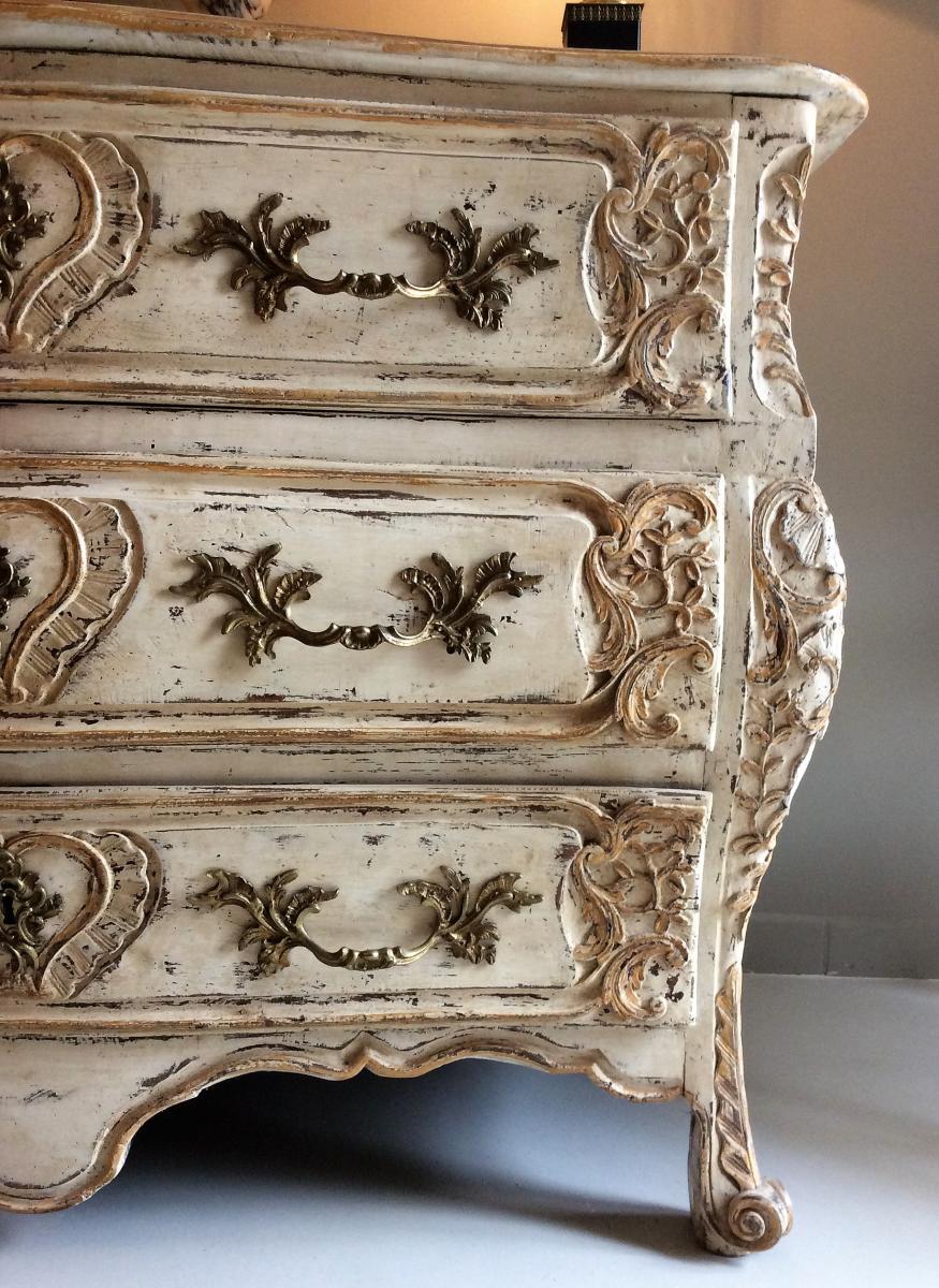 Commode Tombeau XVIIIème, En Noyer Laqué-photo-1