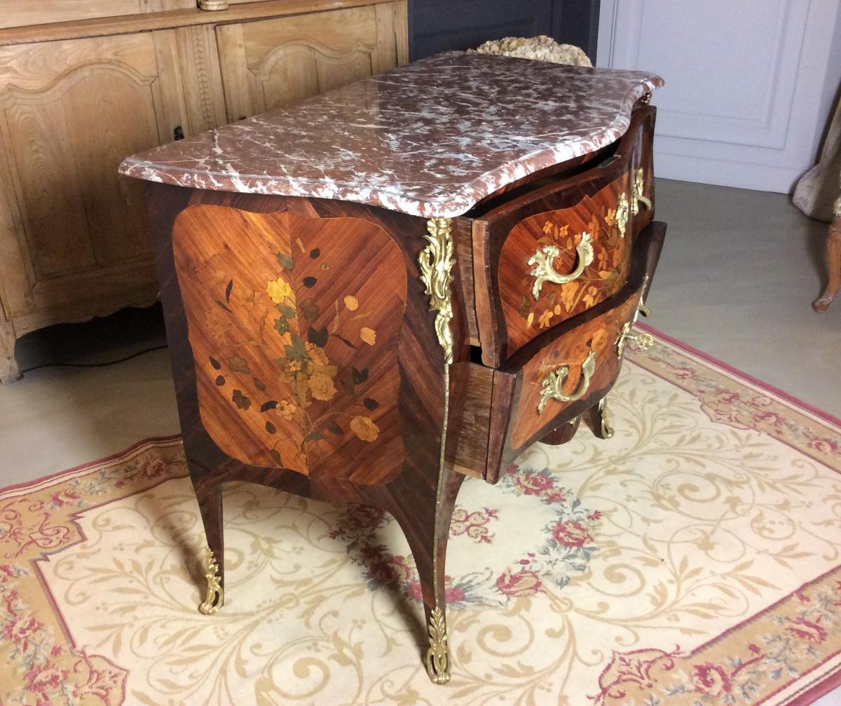  Pierre Roussel - Inlaid Chest Commode - Louis XV Period-photo-4