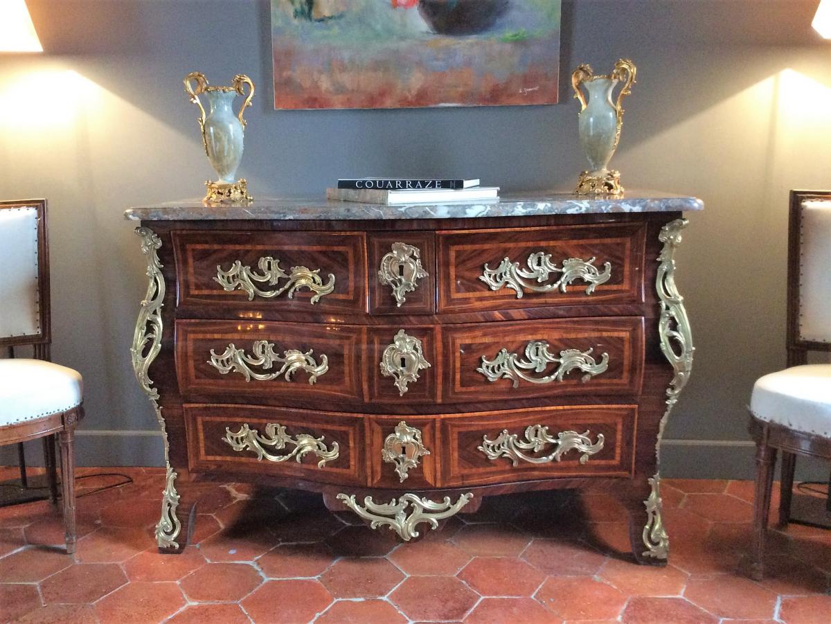 Rare Tomb Commode, Stamped Pierre Bonnemain, Louis XV Period