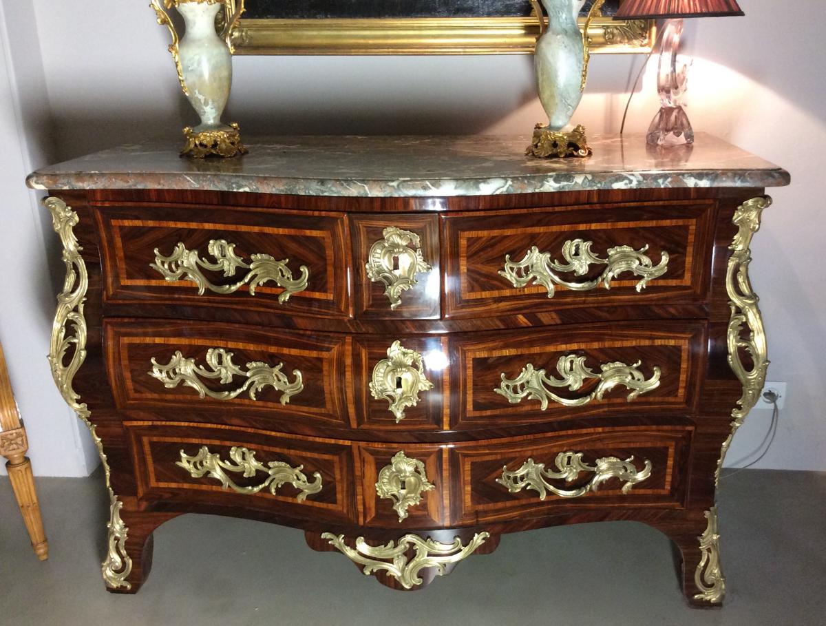 Rare Tomb Commode, Stamped Pierre Bonnemain, Louis XV Period-photo-3