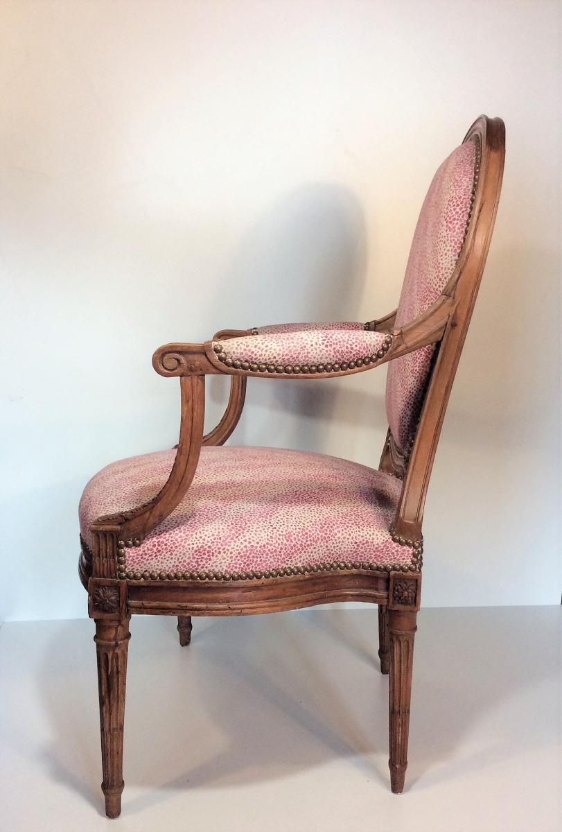   From 26.09 To 16.10: 20% Discount  -   Stamped Demay, Flat Back Armchair - Louis XVI Period-photo-4