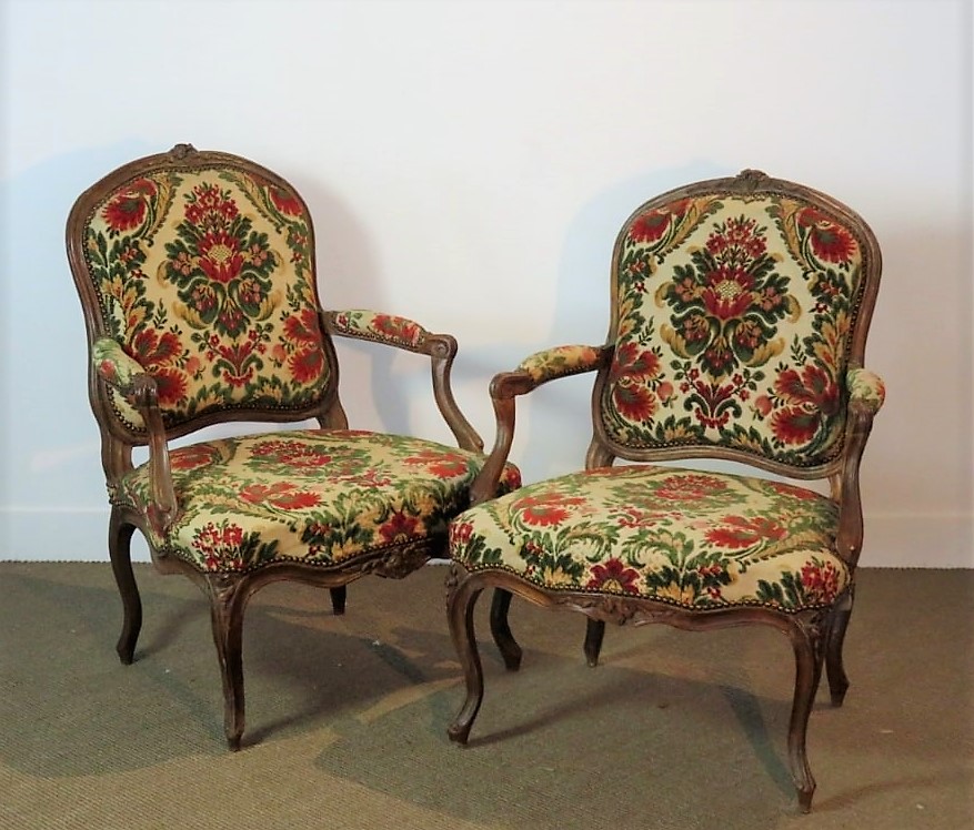    25% Discount  -   Stamped Amand, Pair Of Armchairs In The Queen - XVIII