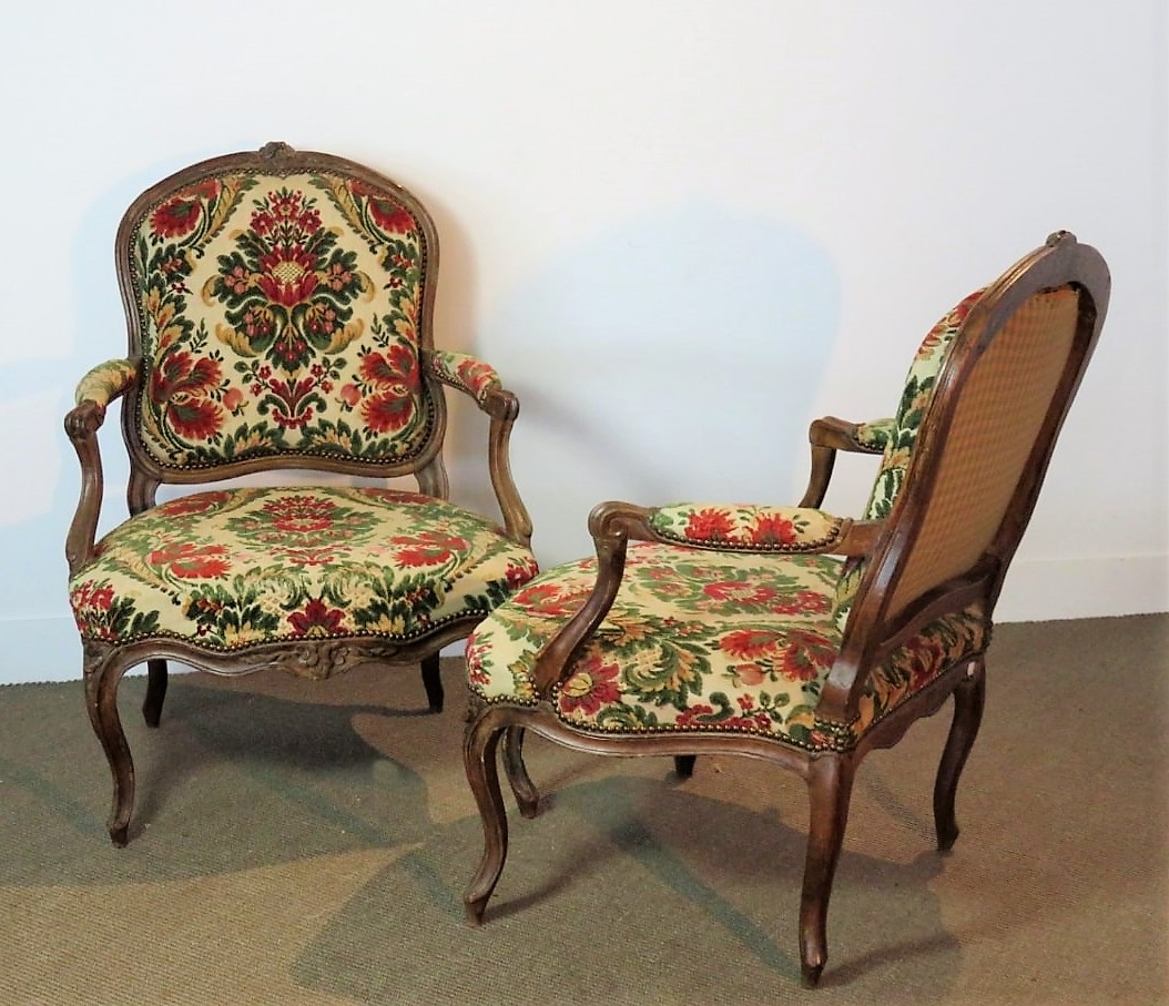    25% Discount  -   Stamped Amand, Pair Of Armchairs In The Queen - XVIII-photo-2
