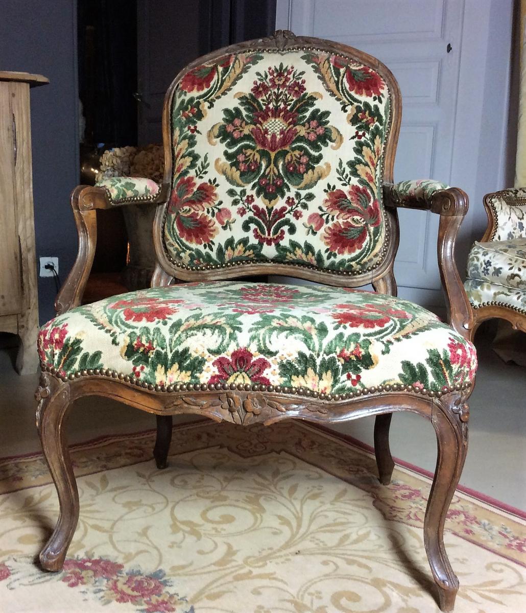    25% Discount  -   Stamped Amand, Pair Of Armchairs In The Queen - XVIII-photo-4