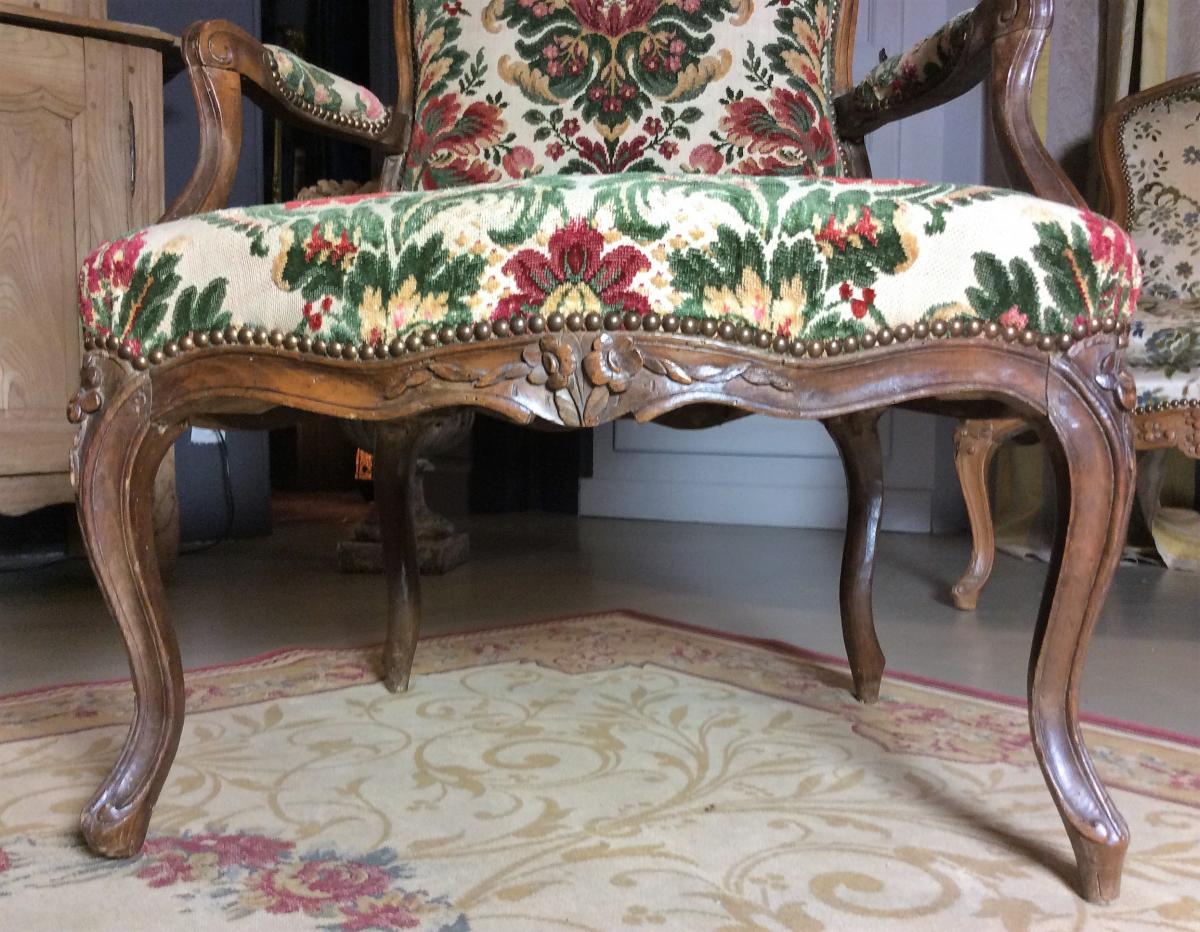    25% Discount  -   Stamped Amand, Pair Of Armchairs In The Queen - XVIII-photo-1