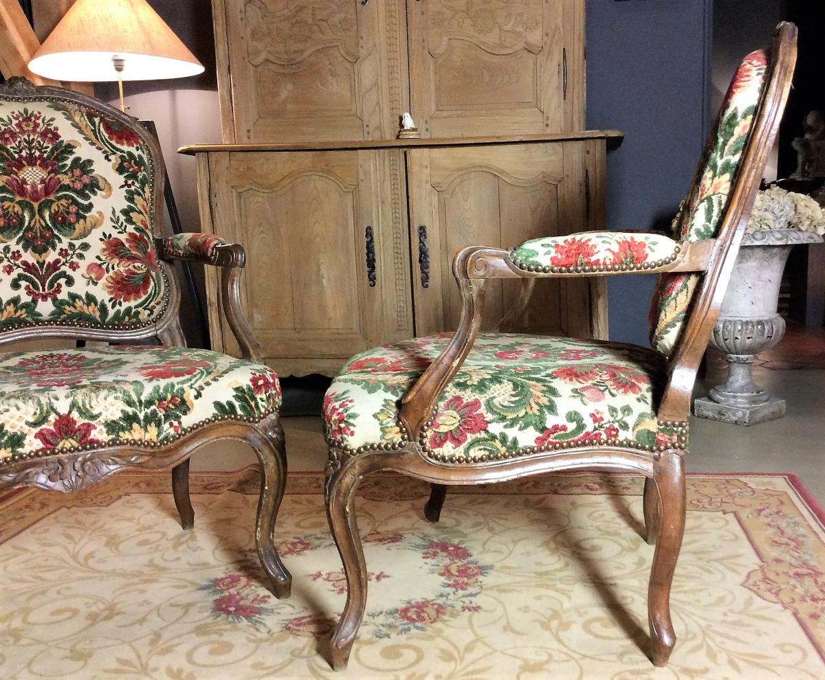    25% Discount  -   Stamped Amand, Pair Of Armchairs In The Queen - XVIII-photo-3