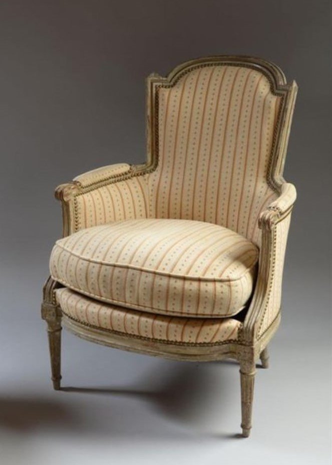 Stamp Of S. Brizard - Pair Of Belles Bergères Lacquered Wood - Louis XVI - 18th-photo-3
