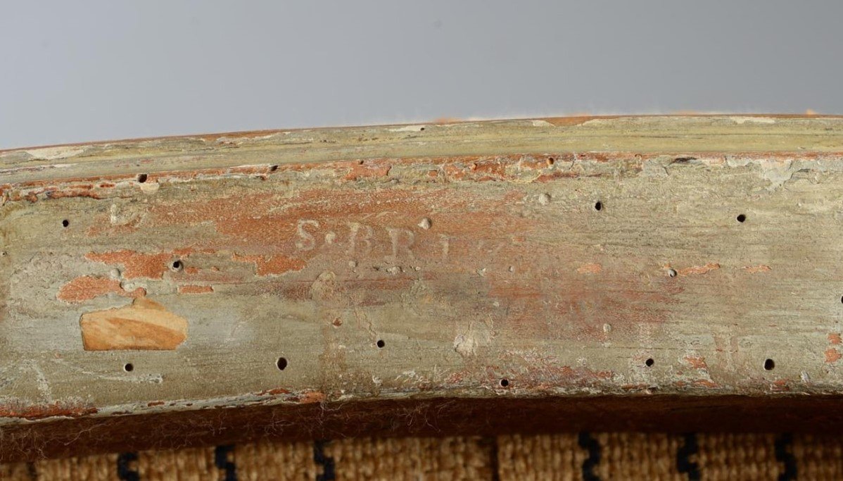Stamp Of S. Brizard - Pair Of Belles Bergères Lacquered Wood - Louis XVI - 18th-photo-3