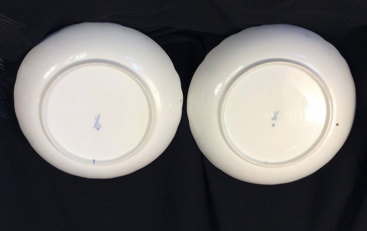 25% Discount  -  Meissen - Pair Of Porcelain Fruit Plates - Late Eighteenth Century-photo-4