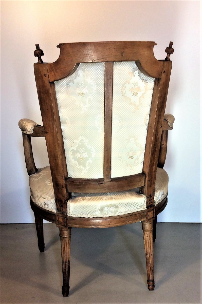 25% Discount -    Stamped C. Lerat - Louis XVI Armchair In Cabriolet - 18th Century-photo-3