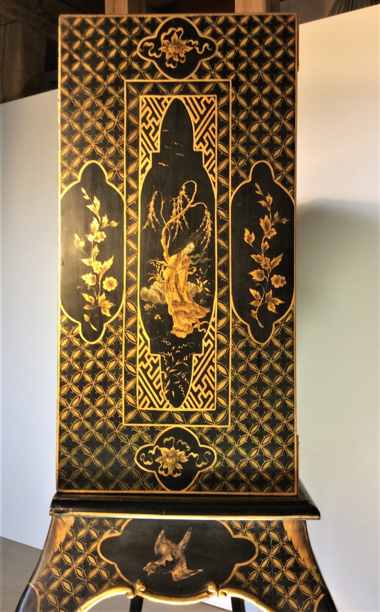  Cabinet Lacquer Black And Gold - Early Twentieth Century-photo-7