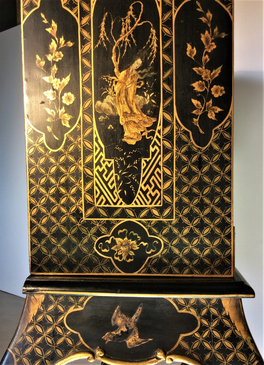  Cabinet Lacquer Black And Gold - Early Twentieth Century-photo-8