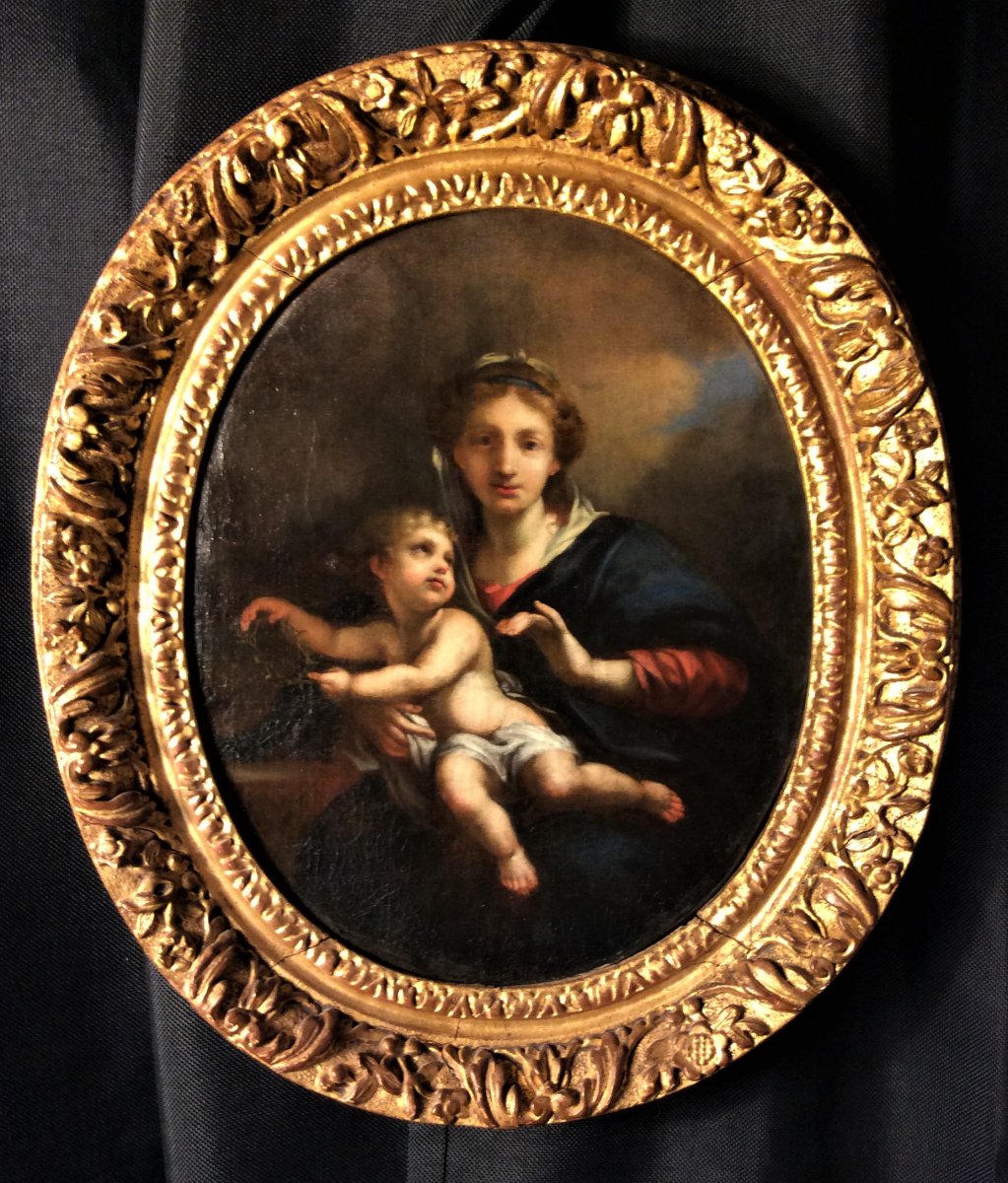 25\% de remise- Nicolas Loir - Vierge à l'Enfant - Ecole Du XVIIème Siècle
