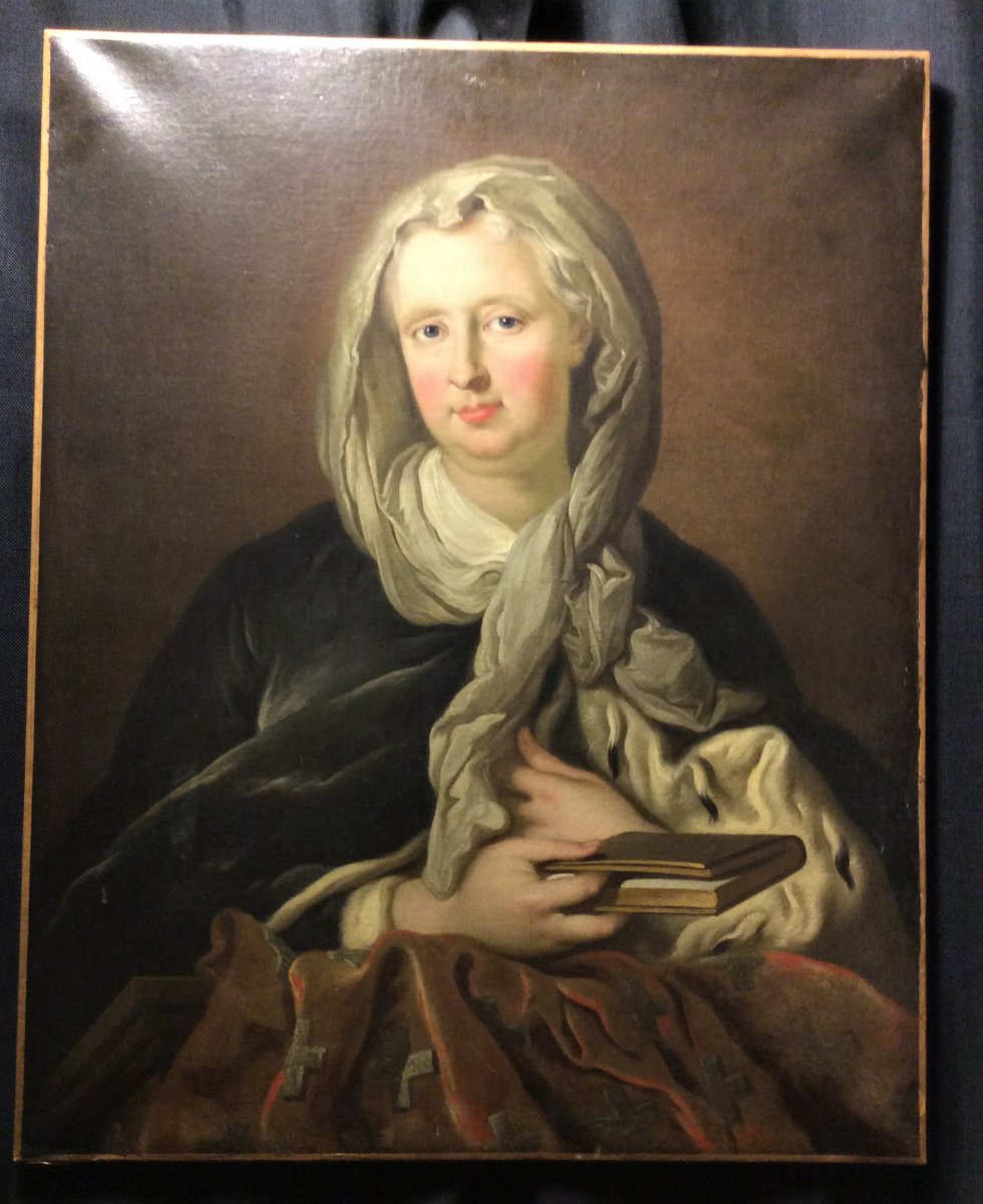   Louis Michel van LOO  - Portrait d'Une Duchesse - Epoque Louis XV - -photo-3