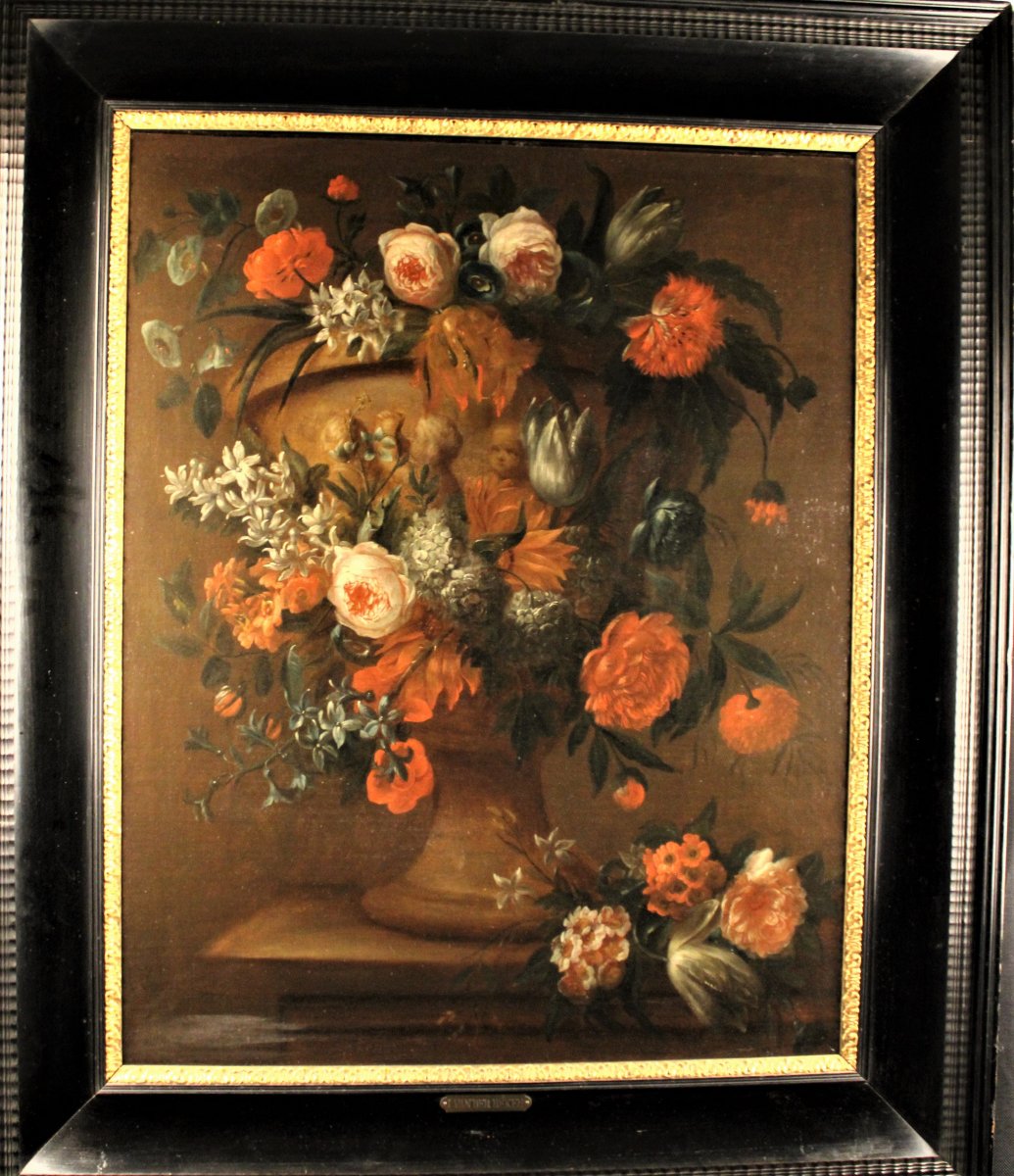   VAN Der BEKEN - Vase De Fleurs Sur Un Entablement - Huile Sur Toile - vers 1730-photo-2