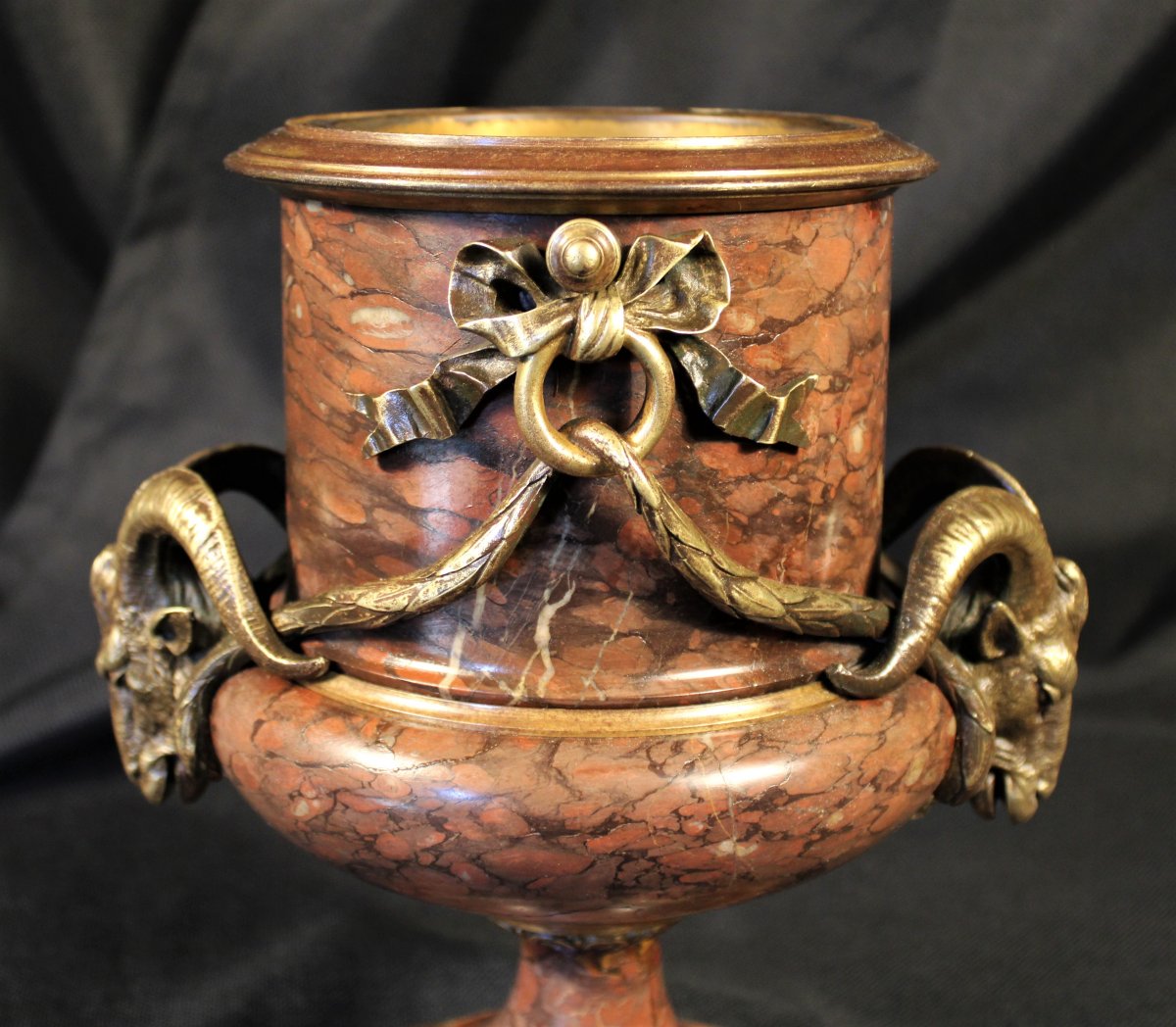 Vase Medicis En Marbre Et Bronze Patiné - XIXème Siècle