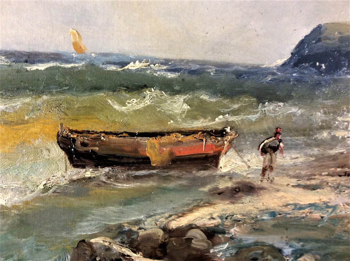  Emile Godchaux - Marine - Oil On Canvas-photo-2