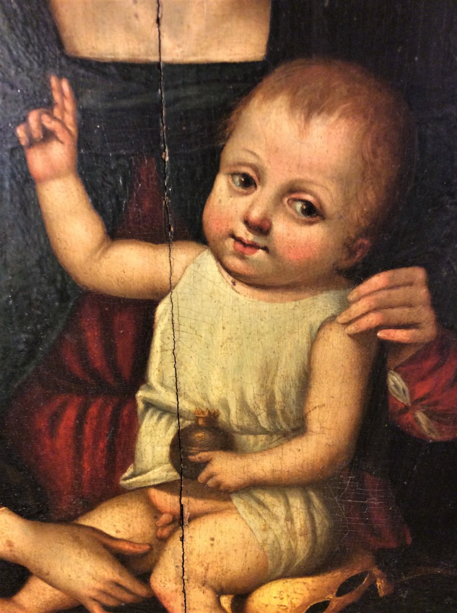 The Perugino (follower) - Madonna And Child - Oil On Panel - End Of The 15th Century-photo-2