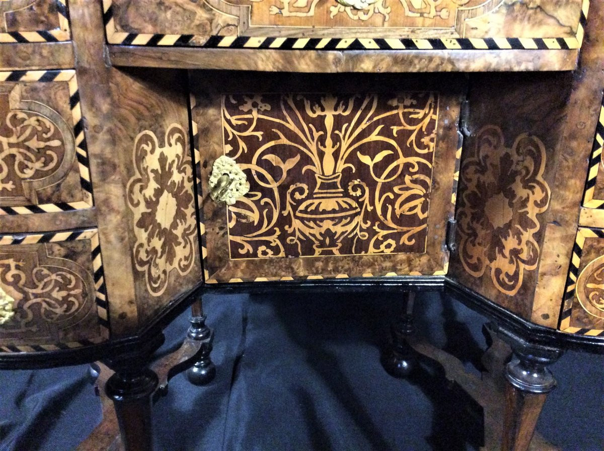 Rare bureau huit pieds dit "Mazarin" - vers 1680 - dans le goût des HACHE-photo-3