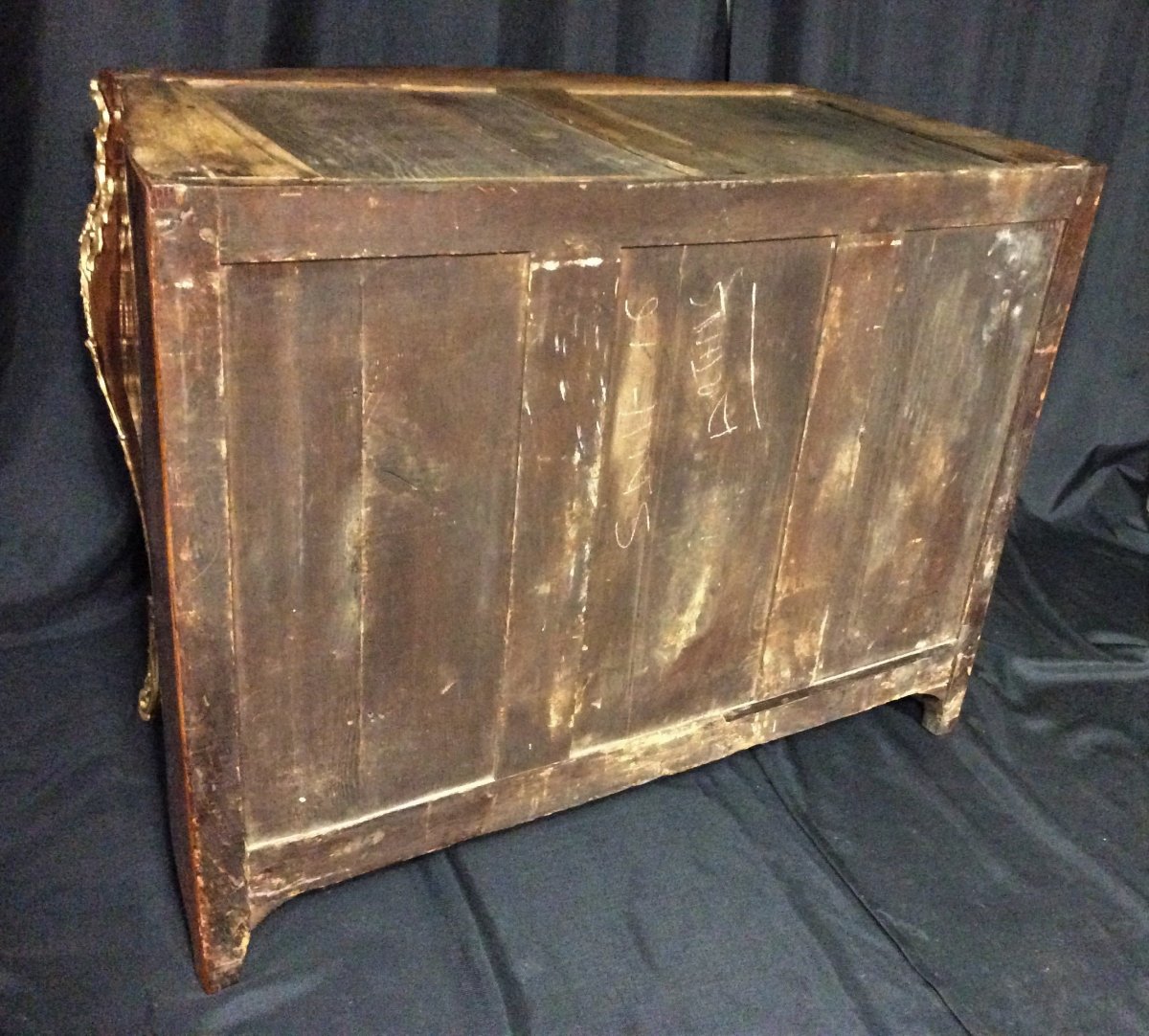 Stamped Faizelot Delorme - Rare Regency Commode With 4 Rows Of Drawers - Louis XV Period-photo-4