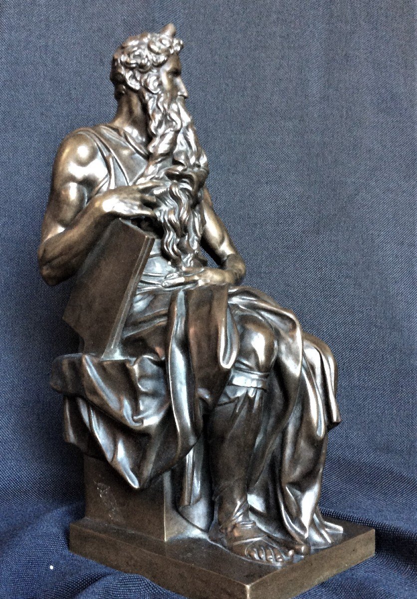  Moïse Et Les Tables - Sculpture En Bronze Patiné  - Achille Collas - XIXème Siècle-photo-3