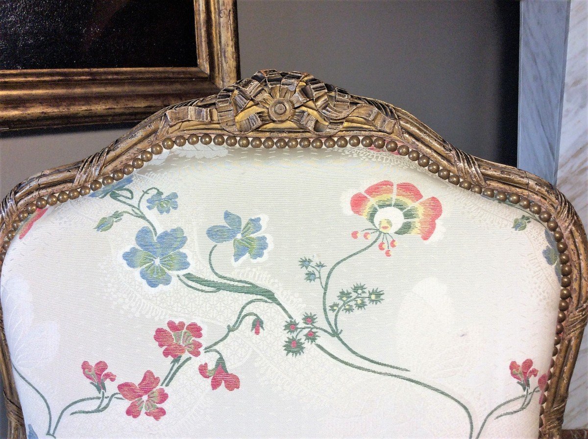 Stamped "nogaret A Lyon", Magnificent Armchair Said To The Queen - Louis XV Period-photo-3